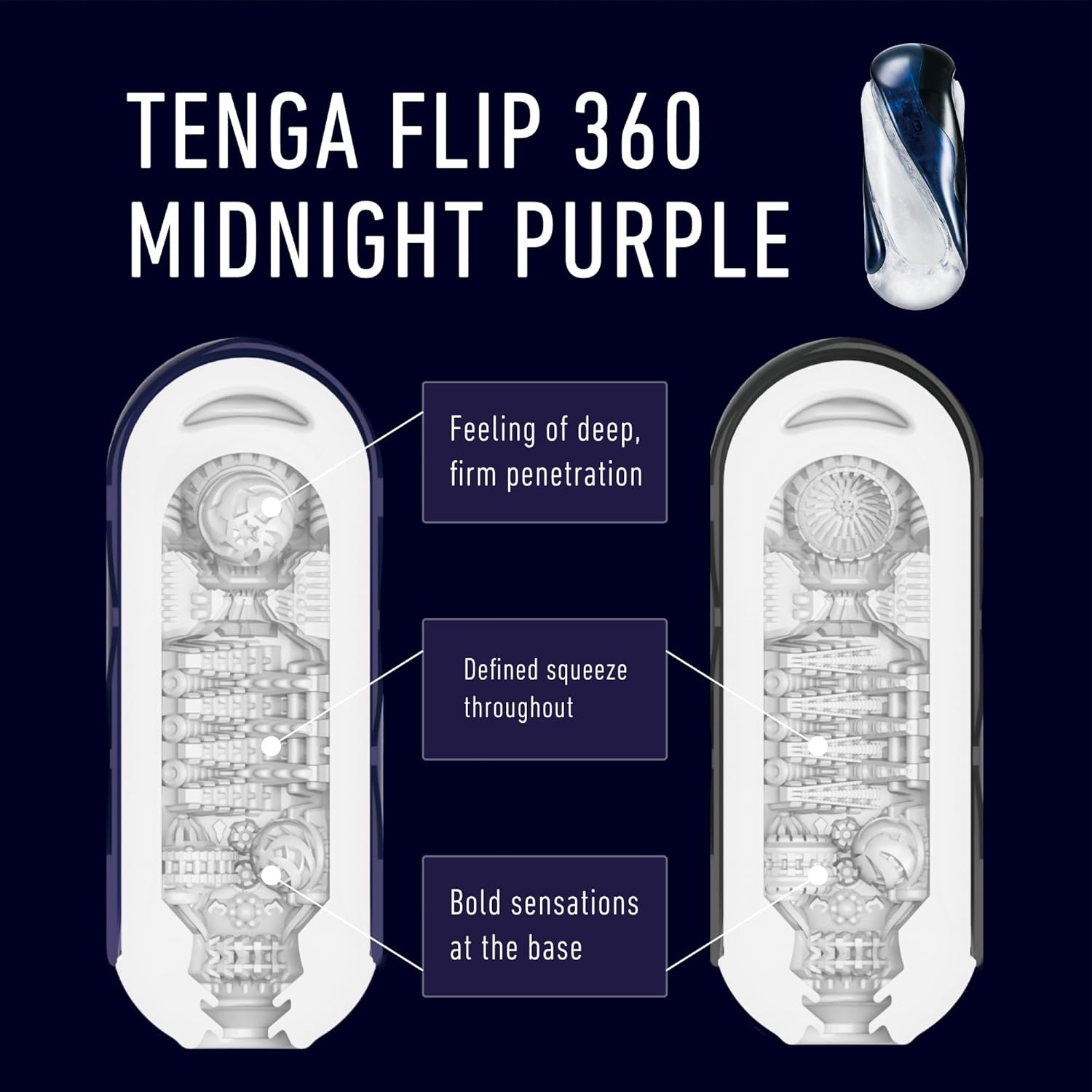 image:imageTENGA FLIP 0 Zero Gravity Black Reusable Manual FlipOpen Mechanic with Upgraded Internal Details Thicker Elastomer for Strong Sensations Male Masturbator Toy BlackMIDNIGHT BLUE01