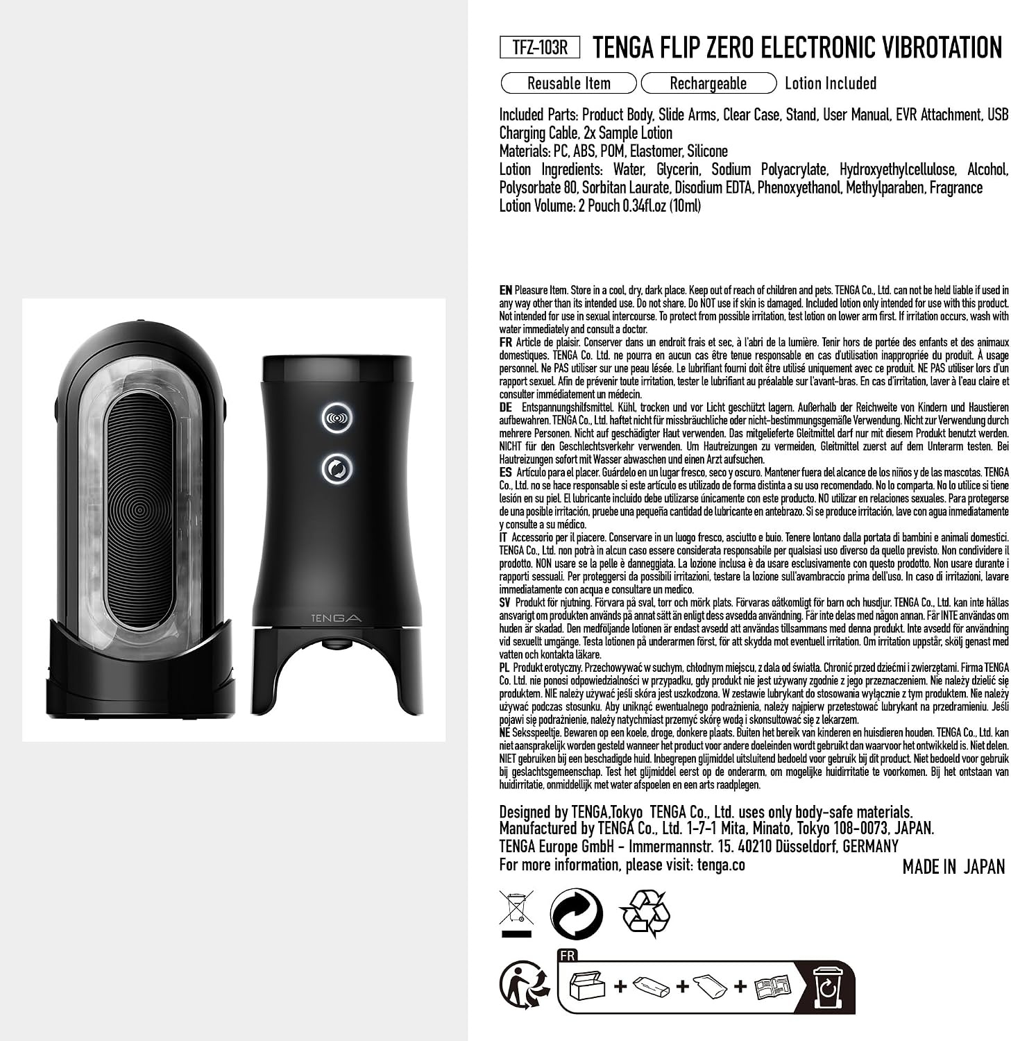 image:imageTENGA FLIP 0 Zero Gravity EV Electronic Vibration Male Masturbator Reusable Sleeve Vibrator Gravity BlackFlip0 Rolling EVBlack