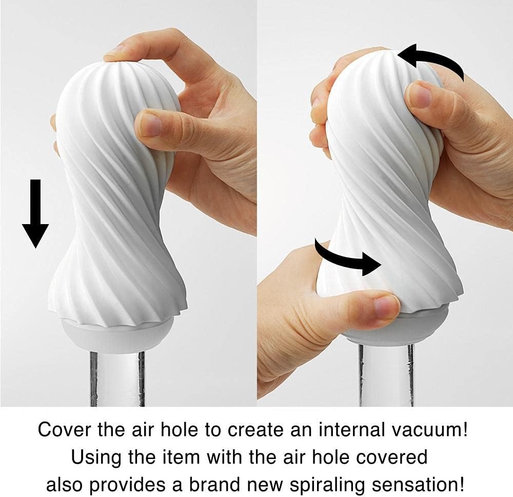 image:imageTENGA Flex Reusable Manual Twisting Motion Male Masturbator Bubbly BlueWhite