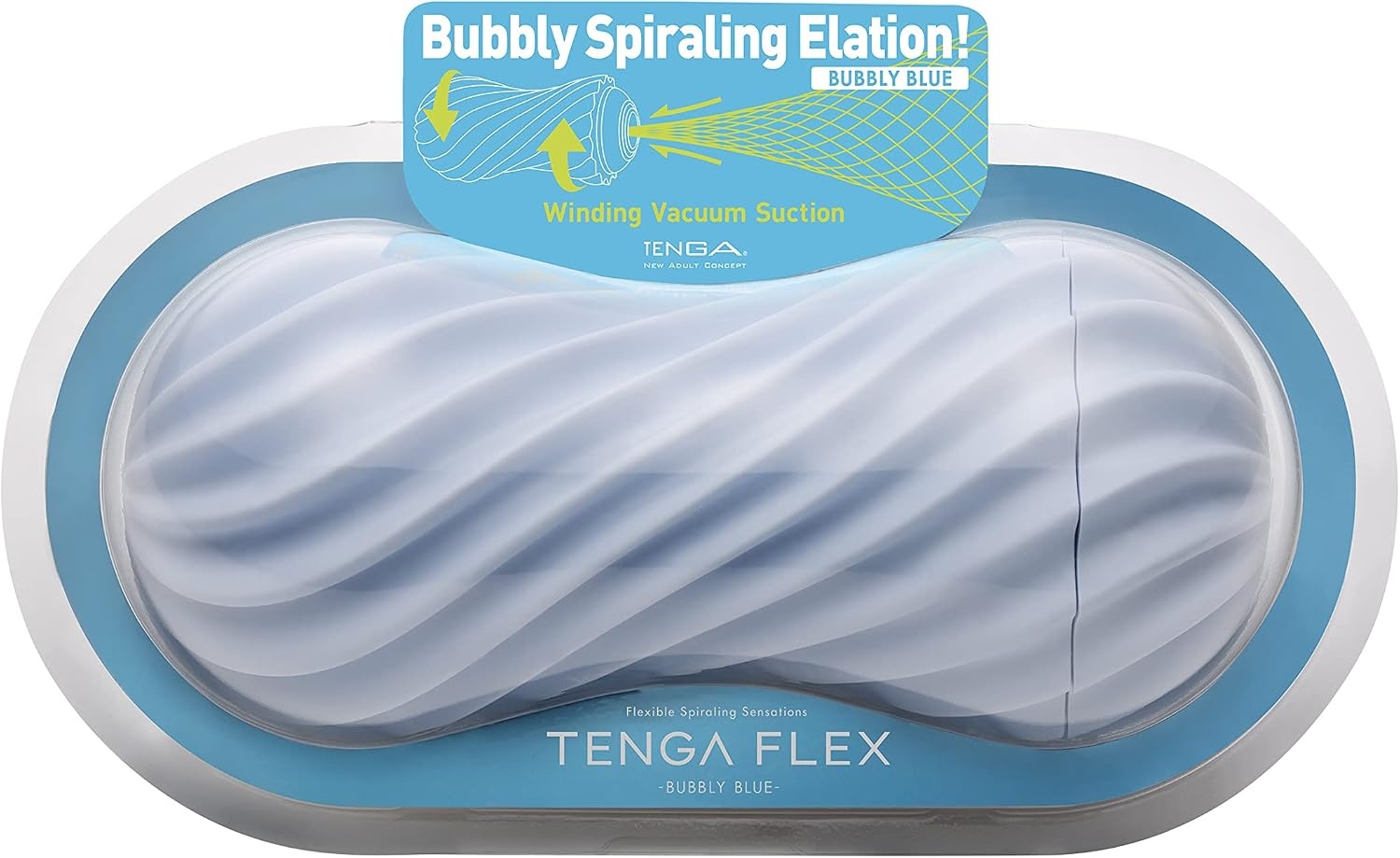 image:imageTENGA Flex Reusable Manual Twisting Motion Male Masturbator Silky WhiteBlue
