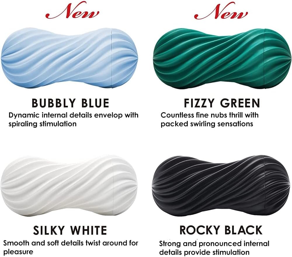 image:imageTENGA Flex Reusable Manual Twisting Motion Male Masturbator Silky WhiteBlue