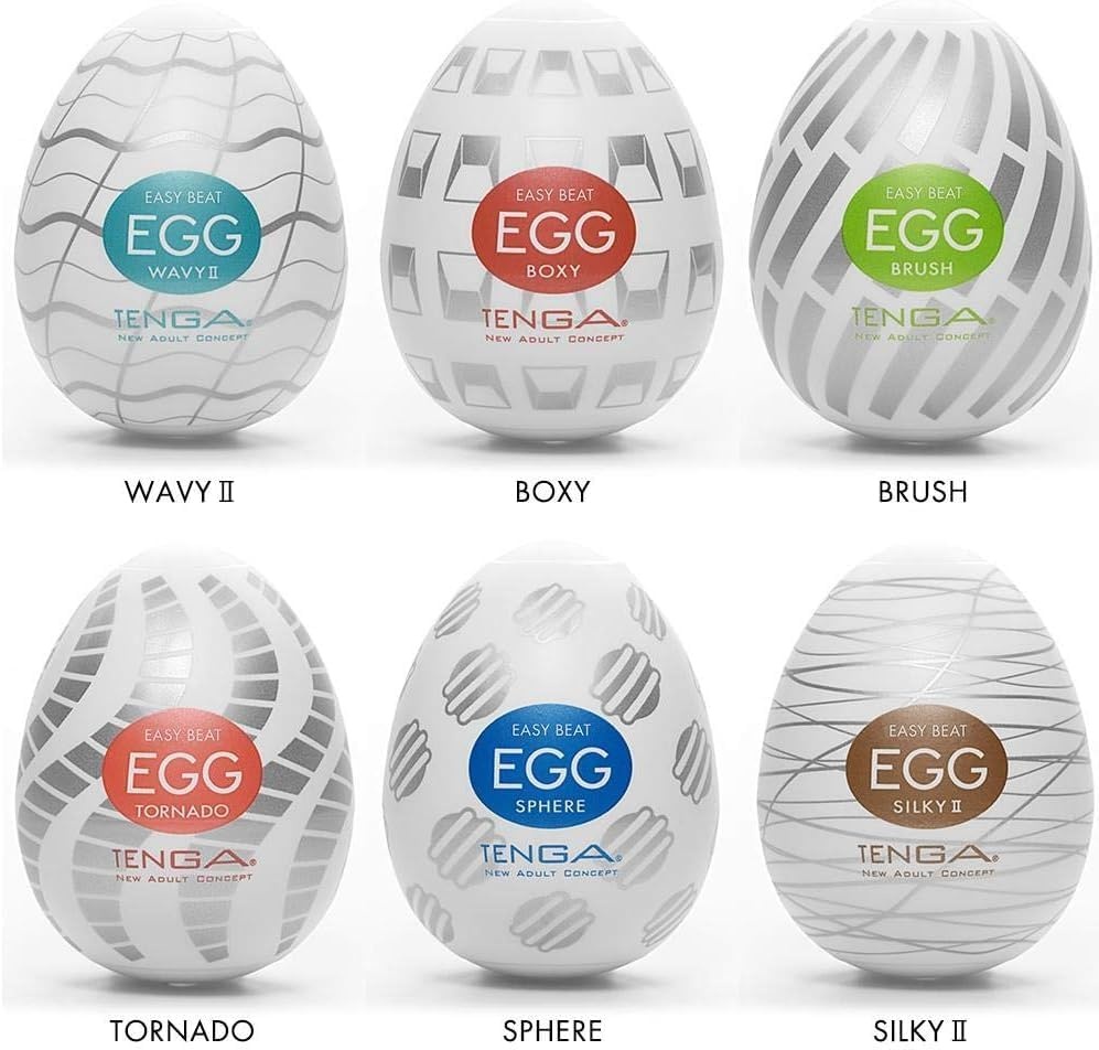 image:imageTENGA Easy Beat Egg Male Masturbator Sleeves Adult Sex Toys for MenVariety Pack of 6Disposable Extremely Stretchable 06Standard No1 Japanese BrandSTANDARD PCAKAGE