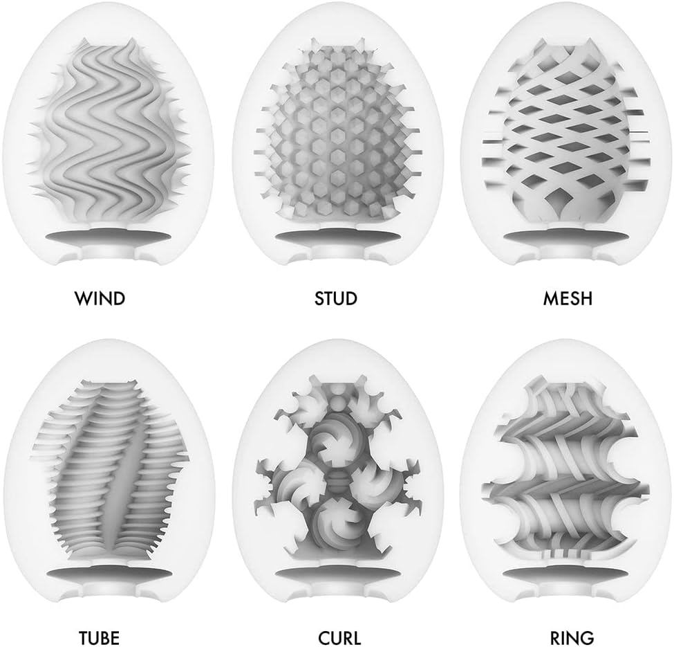 image:imageTENGA Easy Beat Egg Male Masturbator Sleeves Adult Sex Toys for MenVariety Pack of 6Disposable Extremely Stretchable 06Standard No1 Japanese BrandWONDER PACKAGE