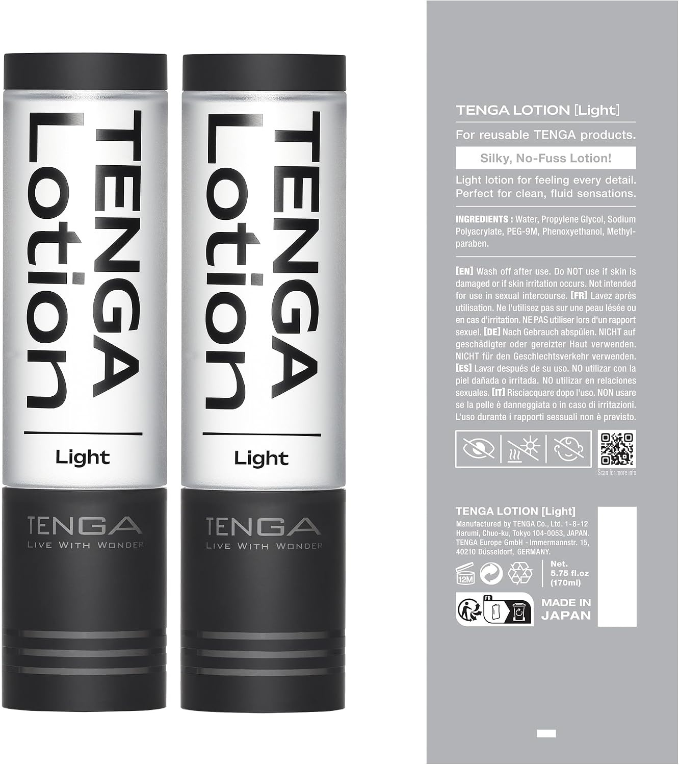 image:imageTENGA Lotion Light Water Based Vegan Lubricant for Pleasure Items 5 Fl Oz Each 2 Pack