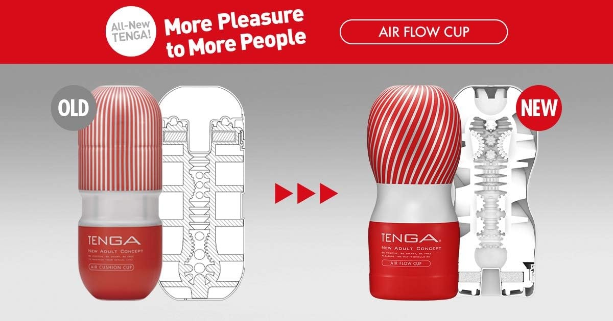 image:imageTENGA Original Vacuum Cup Male Masturbator Sex Toy Prelubricated Smooth Entry Pad 58 inch Depth Air Hole Control Easy to Use Disposable Red1 Count Pack of 2