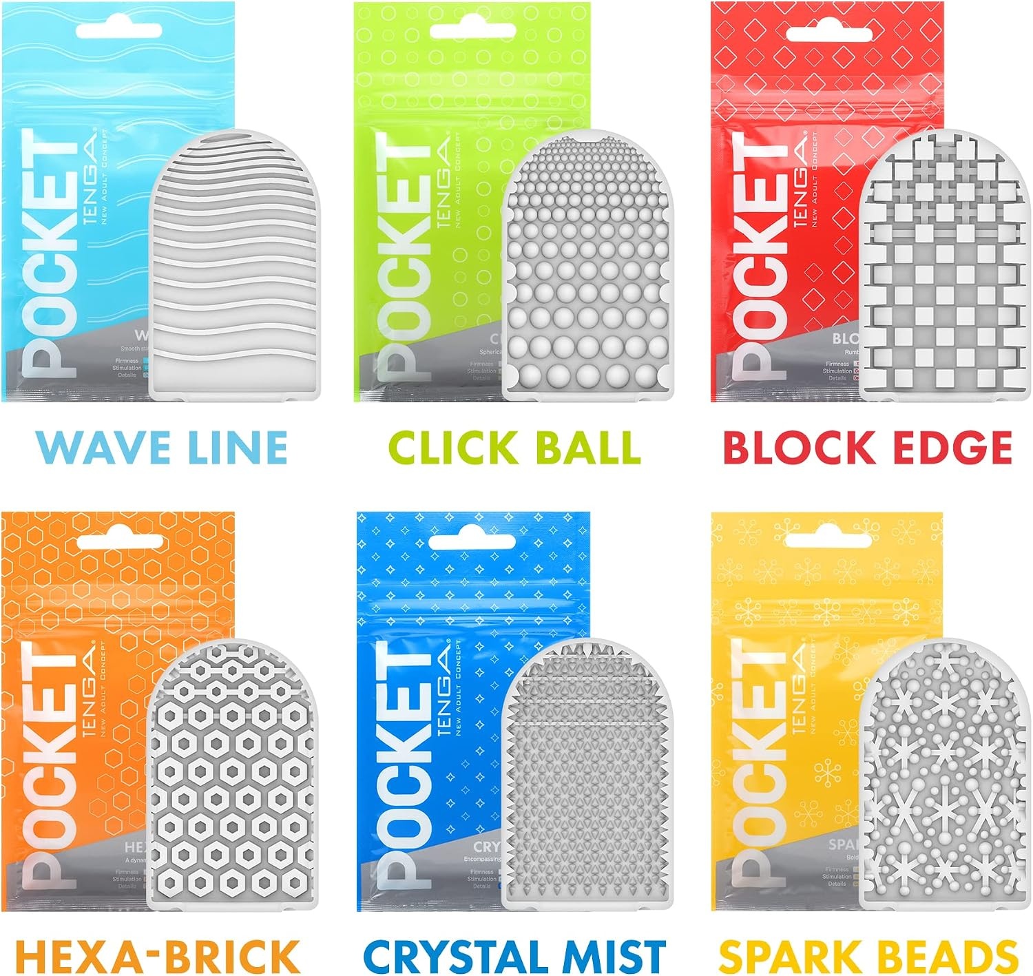 image:imageTENGA Pocket 6Pack Adult Male Masturbator Sex Toys Sleeves Set Discreet Portable Disposable Variety of Unique Stroker for Men