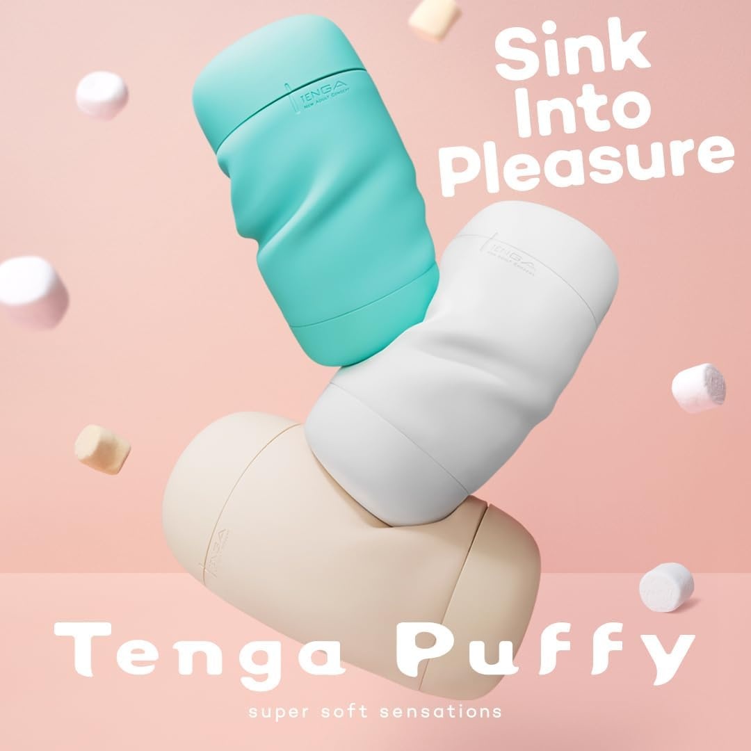 image:imageTENGA Puffy Mint Green Male Manual Masturbator Device with 2 Real Lotion