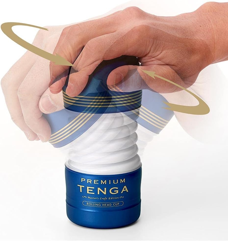 image:imageTENGA Rolling Head Male Masturbator Vacuum Cup Pleasure Device Premium BlueROLLING HEAD Premium