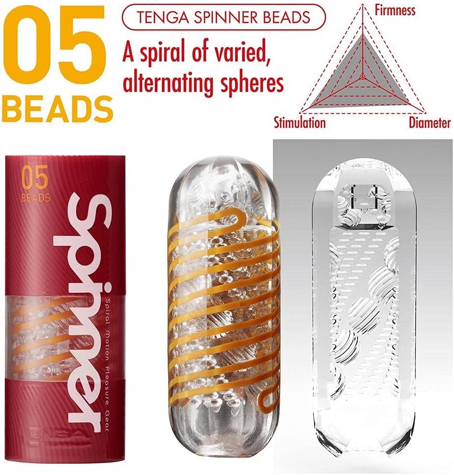 image:imageTENGA Spinner05 Spiral Motion Adult Sex Toys Masturbator for Men Reusable TPE Flesh Pocket Device Made in JapanBEADS05