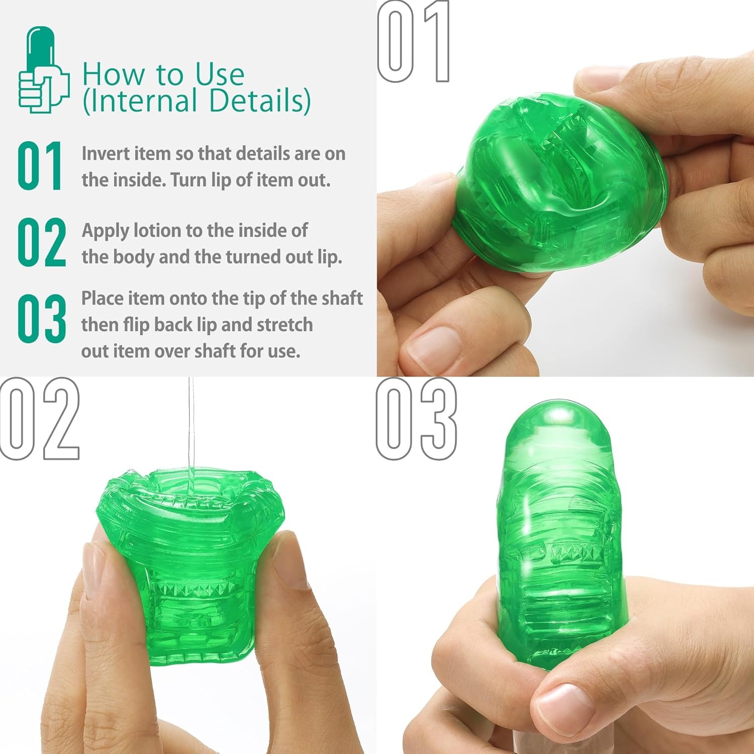 image:imageTENGA UNI Disposable One Time Use Stretchable Textured Unisex Universial Masturbator Sleeve Variety SetTopaz