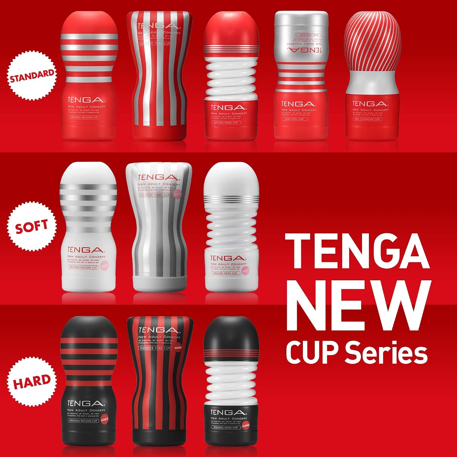 image:imageTenga Standard Cup Complete Set Standard Cup Complete Set All 5 Types New Everyones Tenga Red 1 Piece