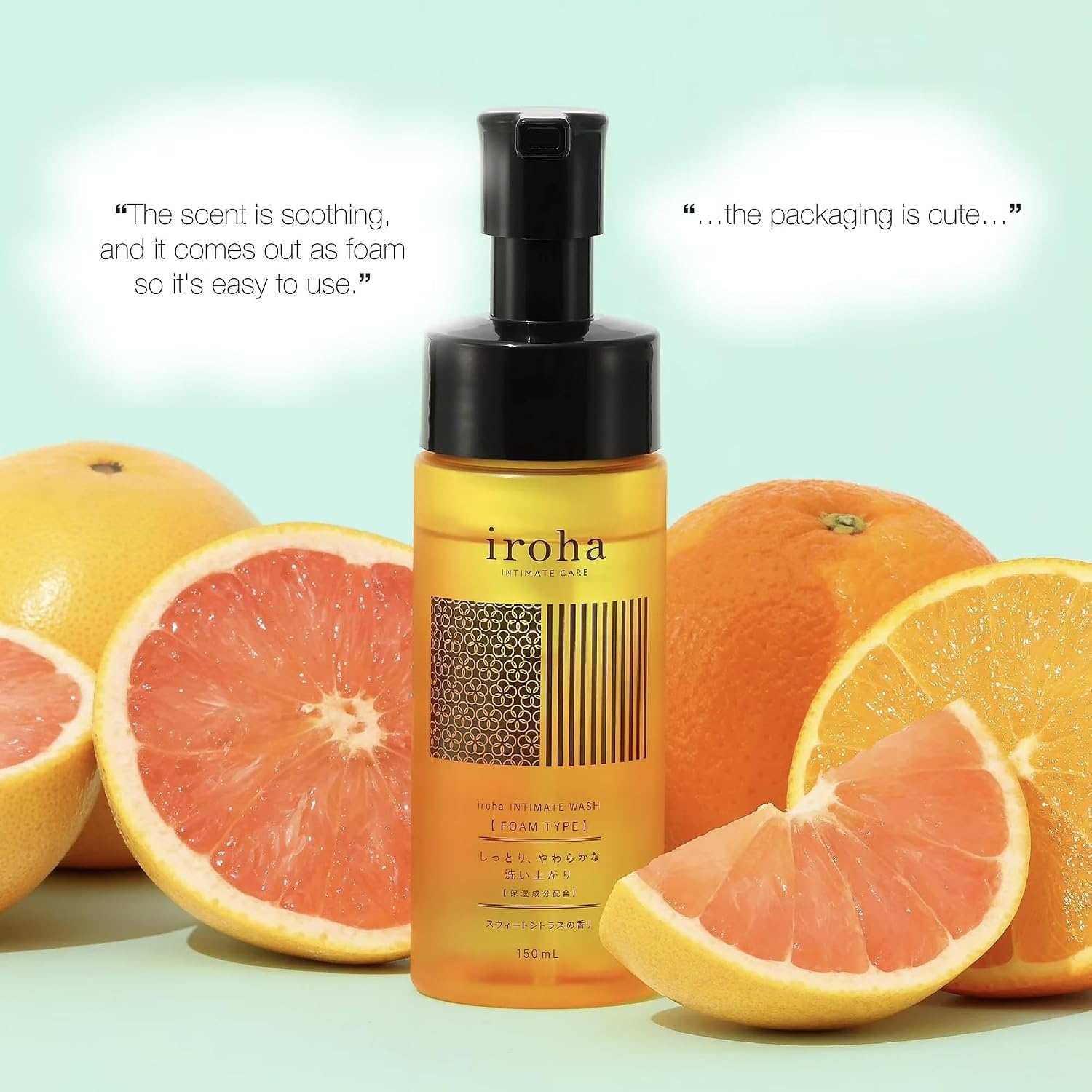 image:imageiroha INTIMATE CARE Foaming Type Feminine Wash Bergamot amp Bitter Orange Scent UltraGentle Daily pH Balanced Intimate Skin Care Cleanser with Hyaluronic Acid amp Collagen 150mlSweet Citrus