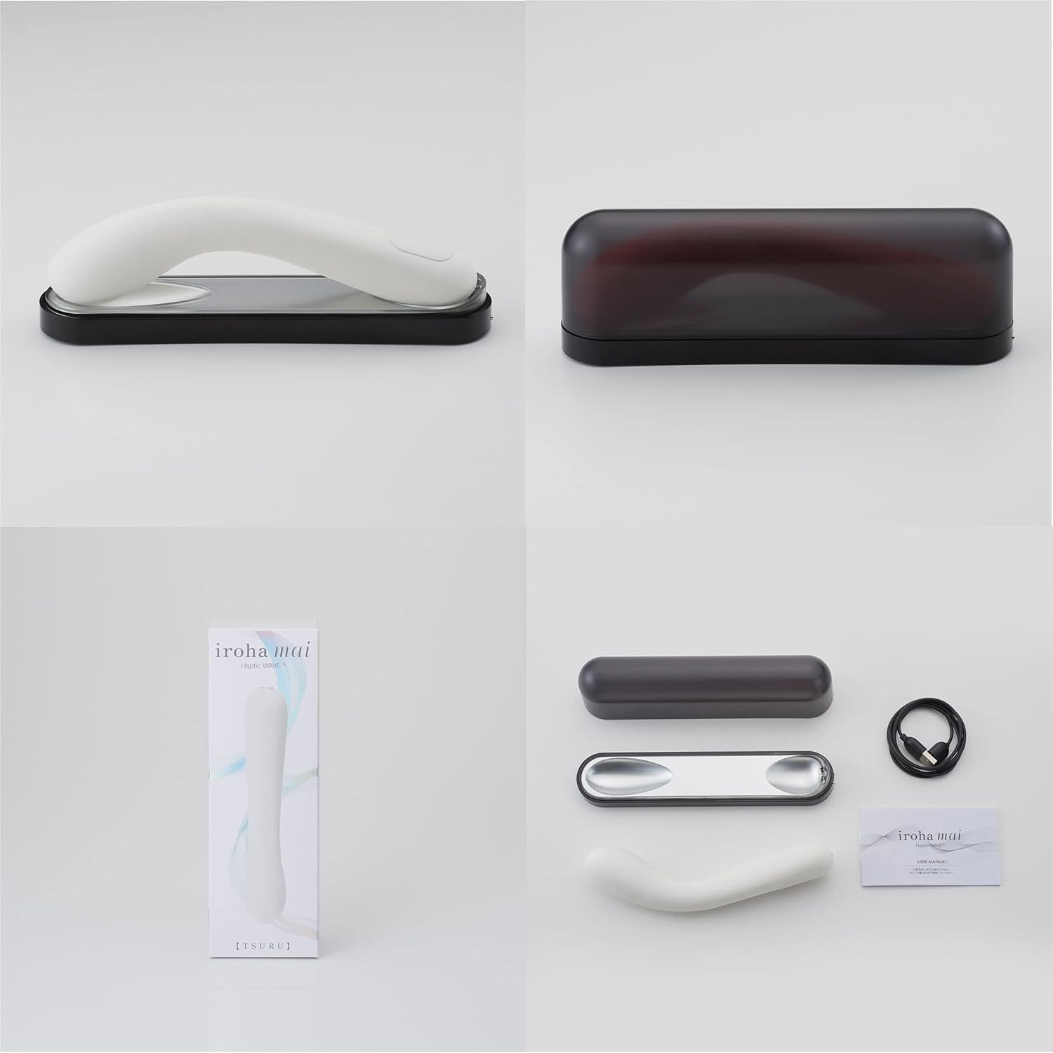 image:imageiroha mai Tsuru HapticWave Technology Vibrator for Women Washable Rechargeable AntiDust Protective Coating White 7 Inches Running Time 60min