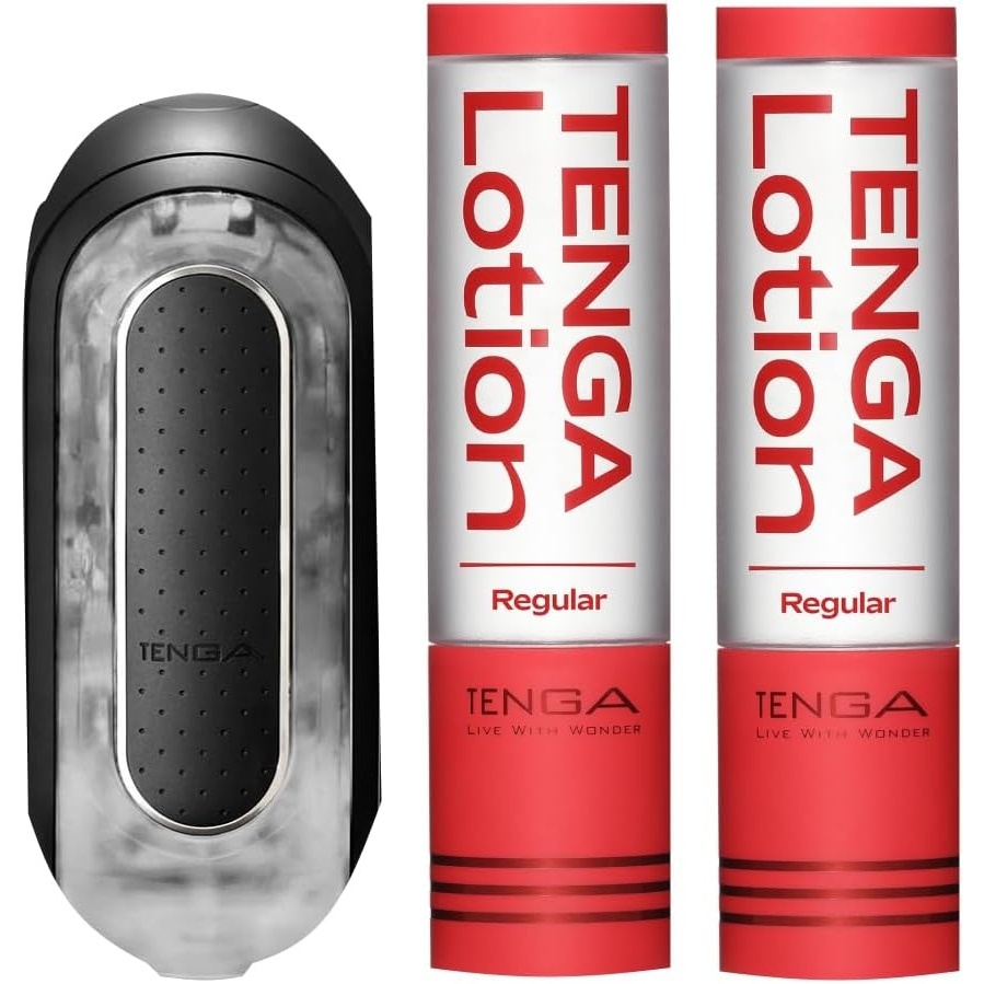 image:imageTENGA Black FLIP Zero EV Electronic Vibration Male Manual Masturbator Device with 2 Real Lotion