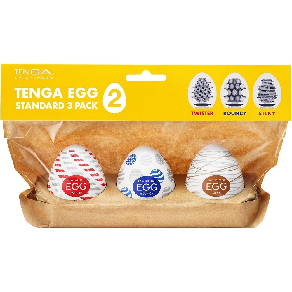 image:imageTENGA Easy Beat Egg Male Masturbator Sleeves Adult Sex Toys for MenVariety Pack of 6Disposable Extremely Stretchable 06Standard No1 Japanese BrandSTANDARD 3 PACK2