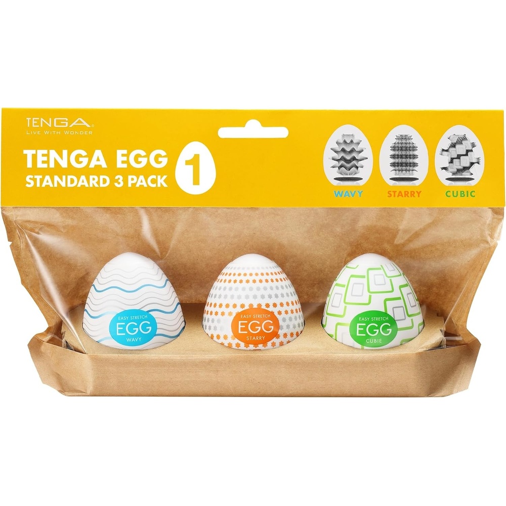 image:imageTENGA Easy Beat Egg Male Masturbator Sleeves Adult Sex Toys for MenVariety Pack of 6Disposable Extremely Stretchable 06Standard No1 Japanese BrandSTANDARD 3 PACK1