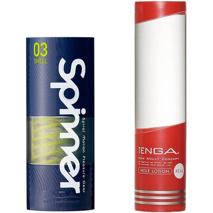 image:imageTENGA Spinner 01 Tetra Hole Lotion Real Bundle Green