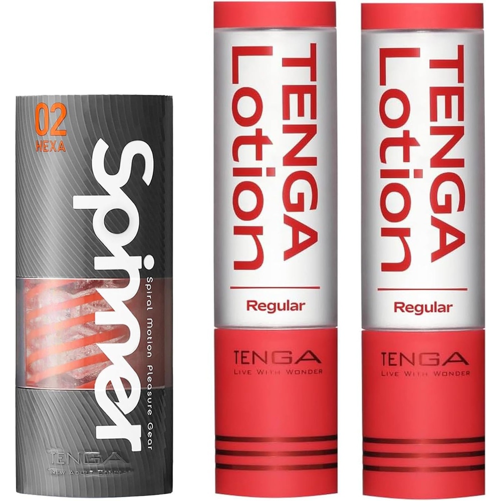 image:imageTENGA Spinner 02 Hexa Male Masturbator Device with 2 Regular Lotion