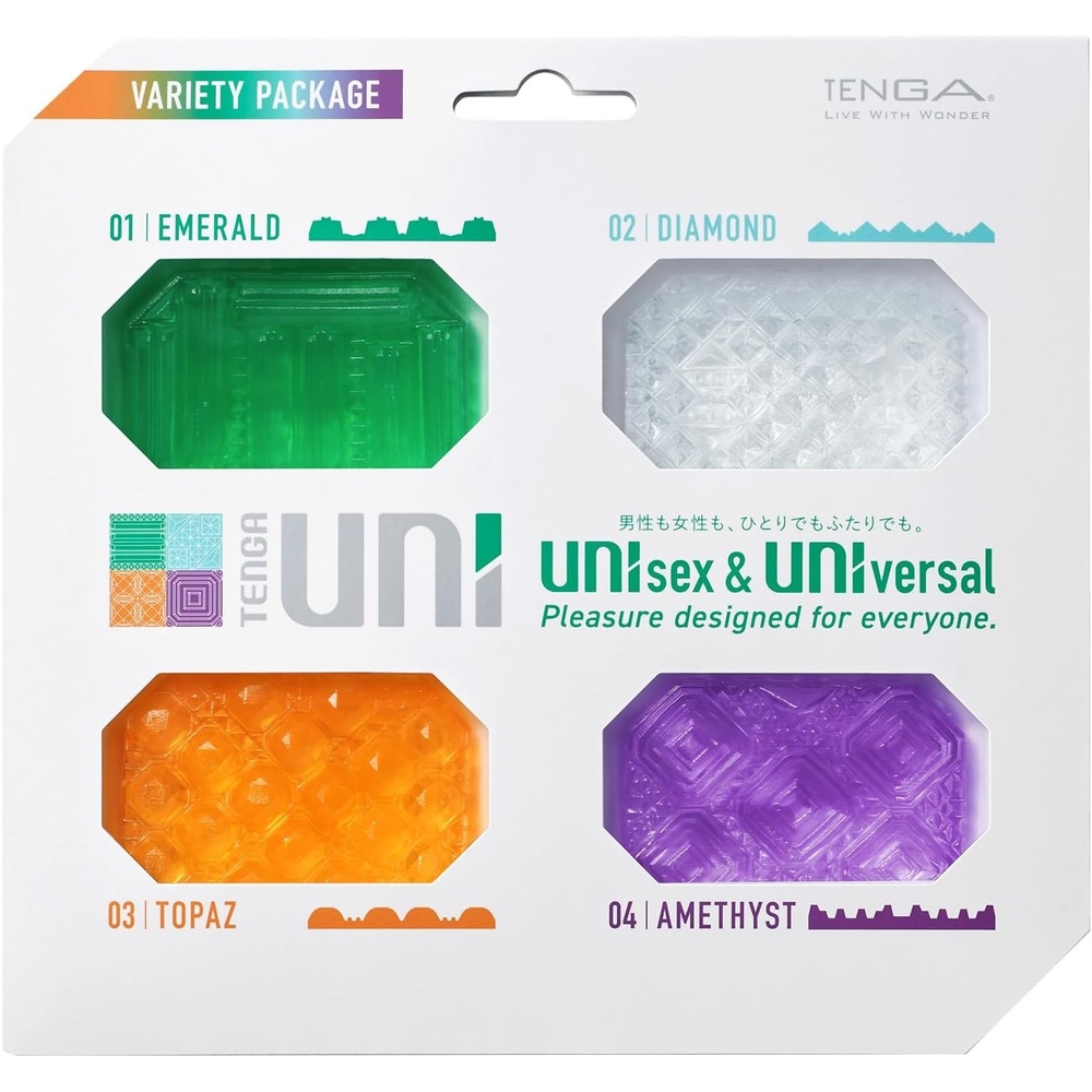 image:imageTENGA UNI Disposable One Time Use Stretchable Textured Unisex Universial Masturbator Sleeve Variety SetVariety Set