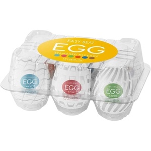 TENGA |Easy Beat Egg| Male Masturbator Sleeves Adult Sex Toys for Men-Variety Pack of 6-Disposable- Extremely Stretchable 06-Standard |No.1 Japanese Brand|(STANDARD PCAKAGE)