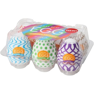 TENGA |Easy Beat Egg| Male Masturbator Sleeves Adult Sex Toys for Men-Variety Pack of 6-Disposable- Extremely Stretchable 06-Standard |No.1 Japanese Brand|(WONDER PACKAGE)