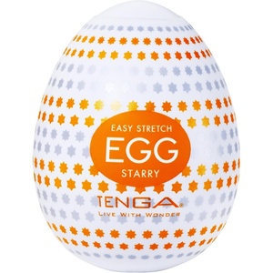 TENGA Egg Silky, Disposable, One Time Use Men Sex Toy, Super Stretchable Male Masturbator Sleeve (1 Count)(STARRY)