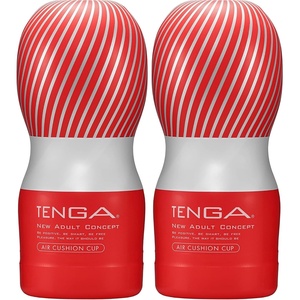 TENGA Original Vacuum Cup Male Masturbator Sex Toy, Prelubricated, Smooth Entry Pad, 5.8 inch Depth, Air Hole Control, Easy to Use Disposable, Red(1 Count (Pack of 2))