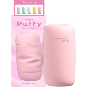 TENGA Puffy Custard Yellow Reusable Male Masturbator Pillowy Soft Pleasure Device(Strawberry Pink)
