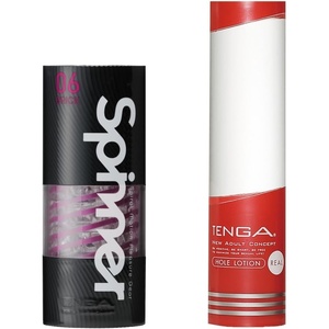 TENGA Spinner 01 Tetra + Hole Lotion Real Bundle (Purple)