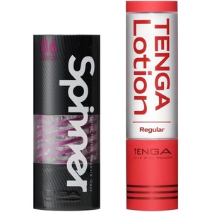 TENGA Spinner Brick Male Manual Masturbator Device with Regular Lotion