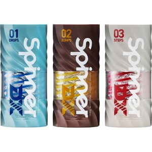 TENGA Spinner DX Bundle – Drops, Bumps & Steps Spiral Motion Strokers – Reusable Waterproof Male Masturbators