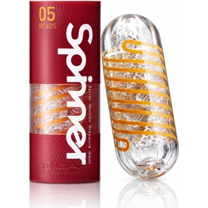 TENGA Spinner-05 |Spiral Motion Adult Sex Toys Masturbator for Men | Reusable TPE Flesh Pocket Device, Made in Japan(BEADS-05)