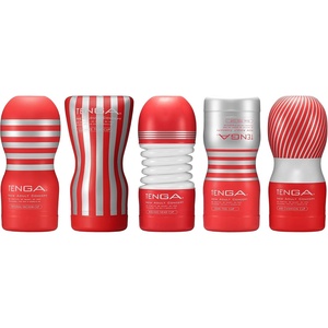 Tenga Standard Cup Complete Set, Standard Cup Complete Set, All 5 Types, New Everyone’s Tenga, Red, 1 Piece